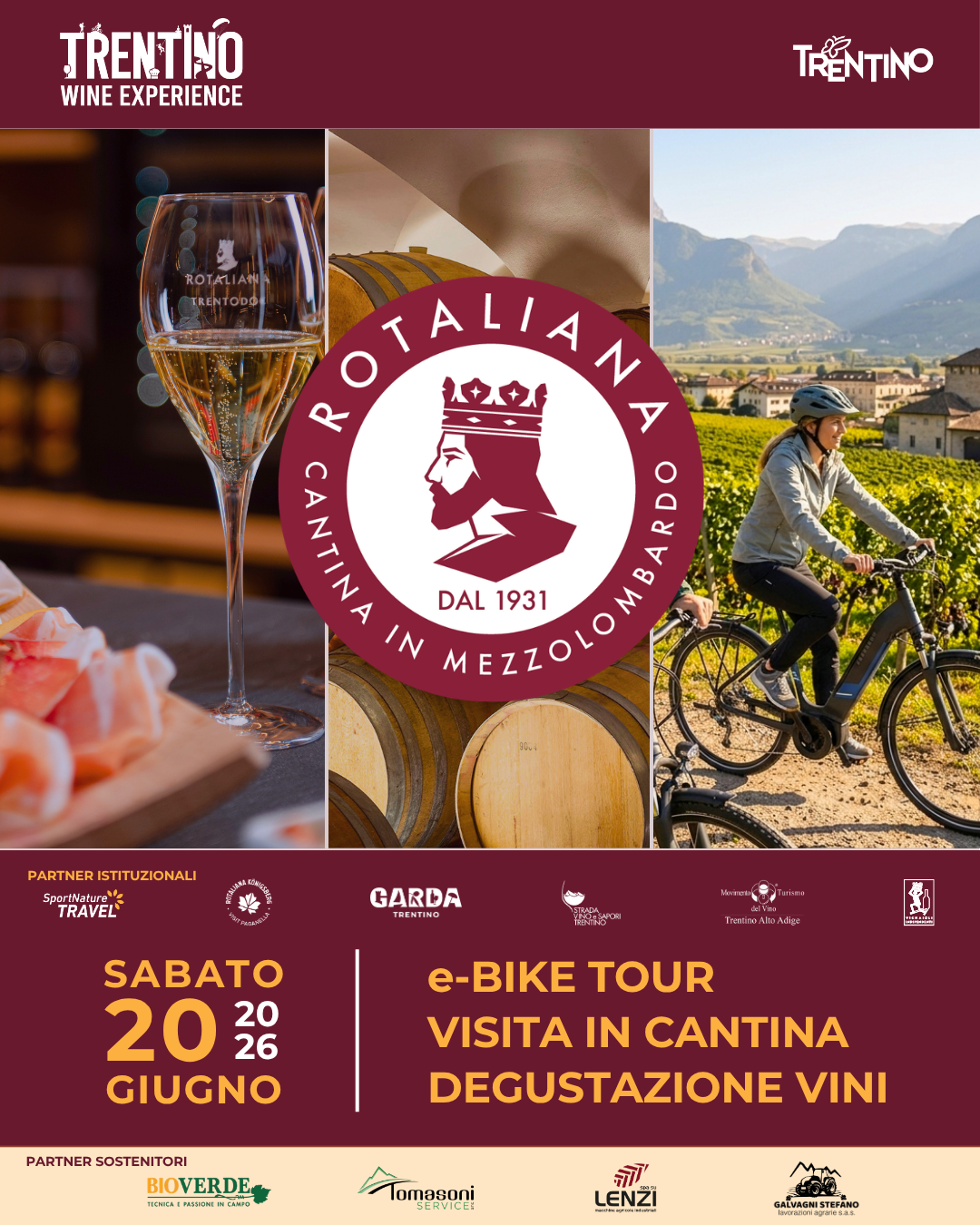 Trentino Wine Experience 2026 – e-Bike Tour, visita in cantina e degustazione